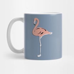 Pink Flamingo on Blue Mug